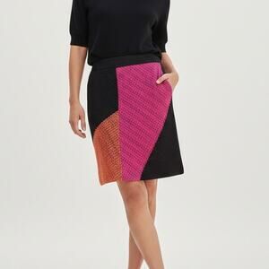 MISSONI Color-Black Knit Skirt Size 44 Made in Italy 28waist